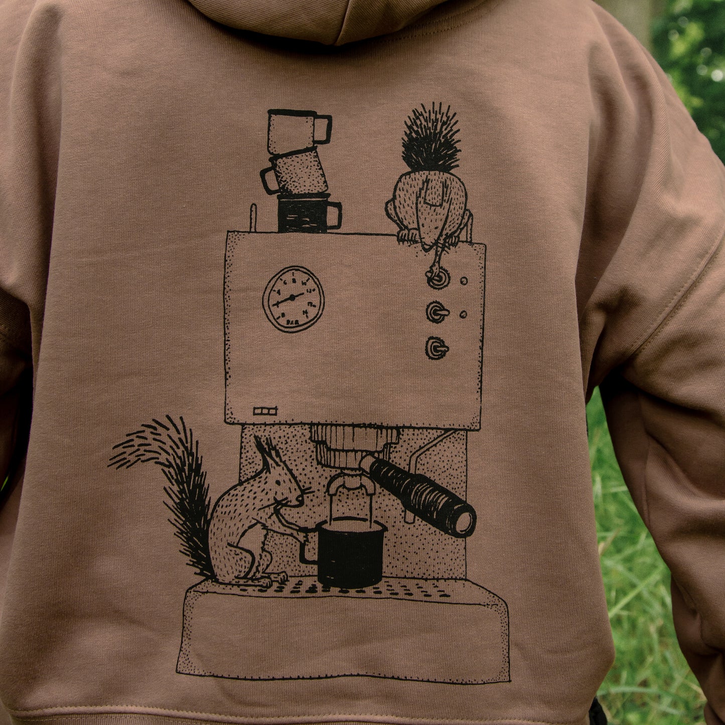 Kaffee-Hörnchen Hoodie in mocha XS-XXL