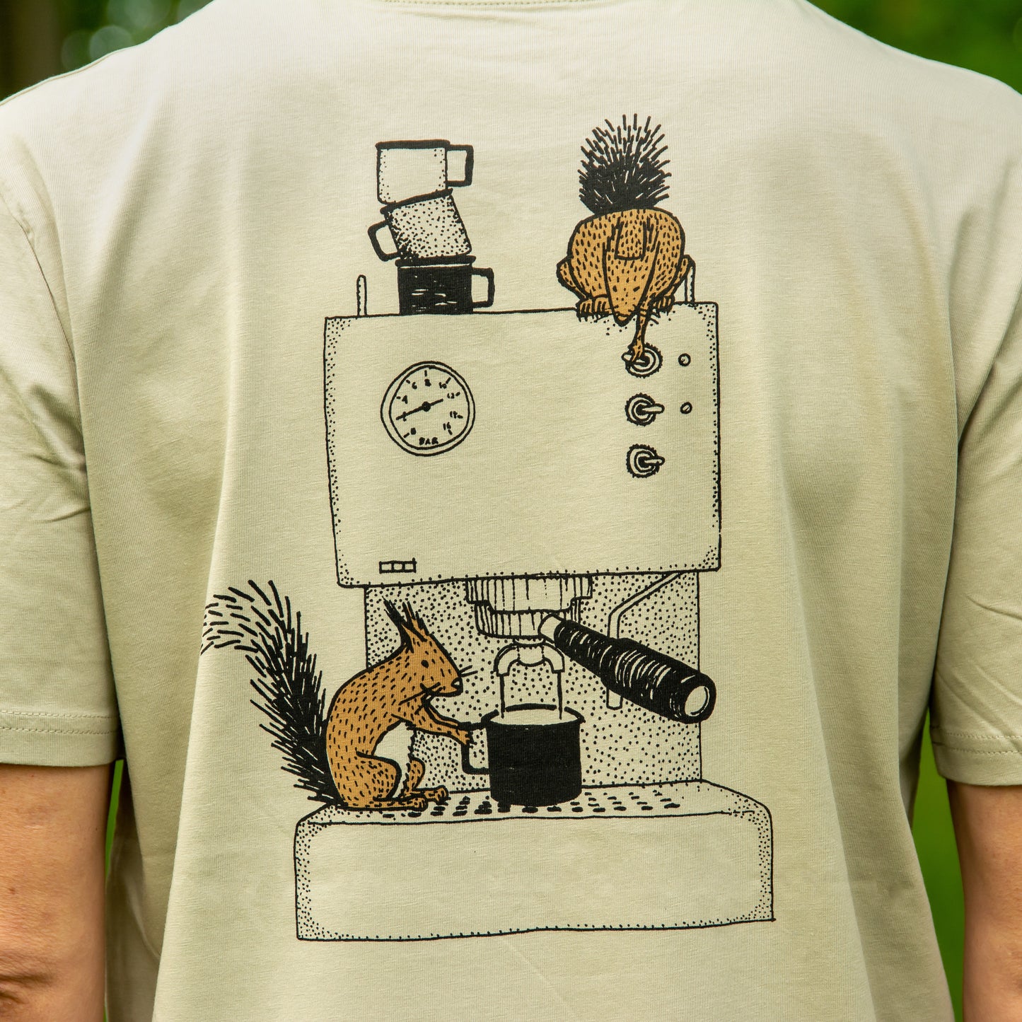 B-Ware Kaffee-Hörnchen T-Shirt in stone XS (Damen S)