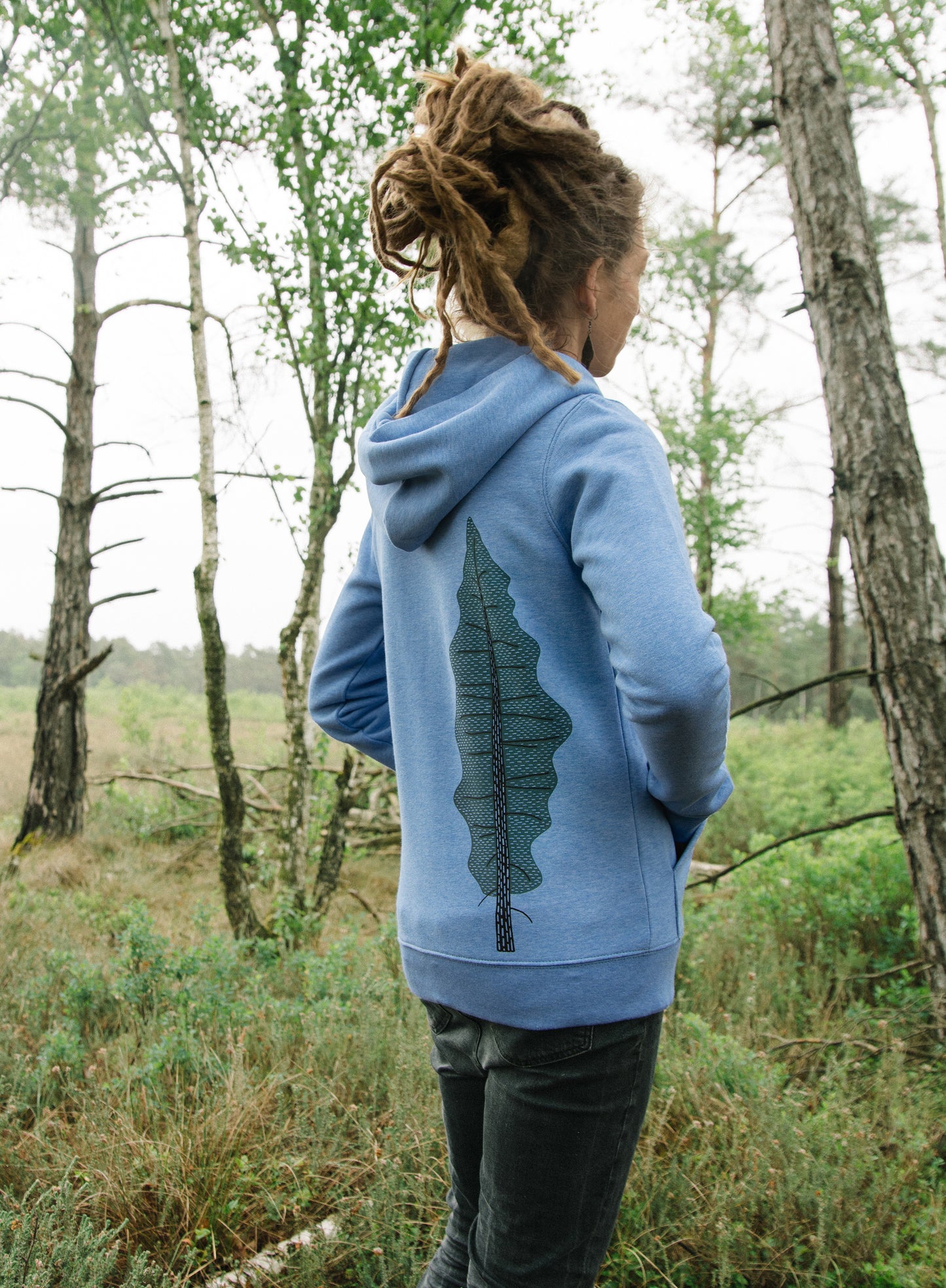 Tanne Kapuzenjacke in mid heather blue S, M