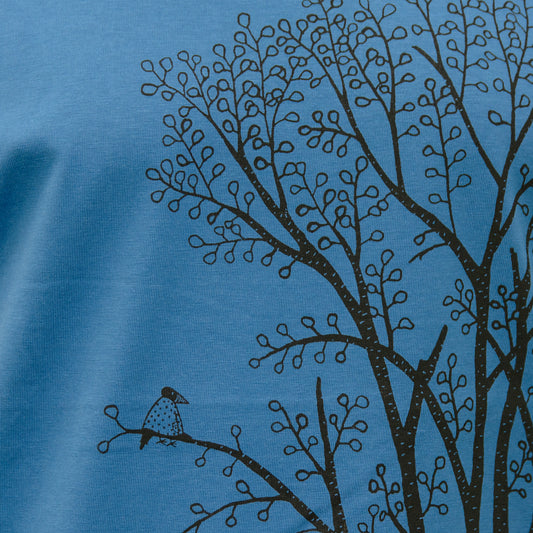Erle mit Elster T-Shirt in mindful blue XS-XXL