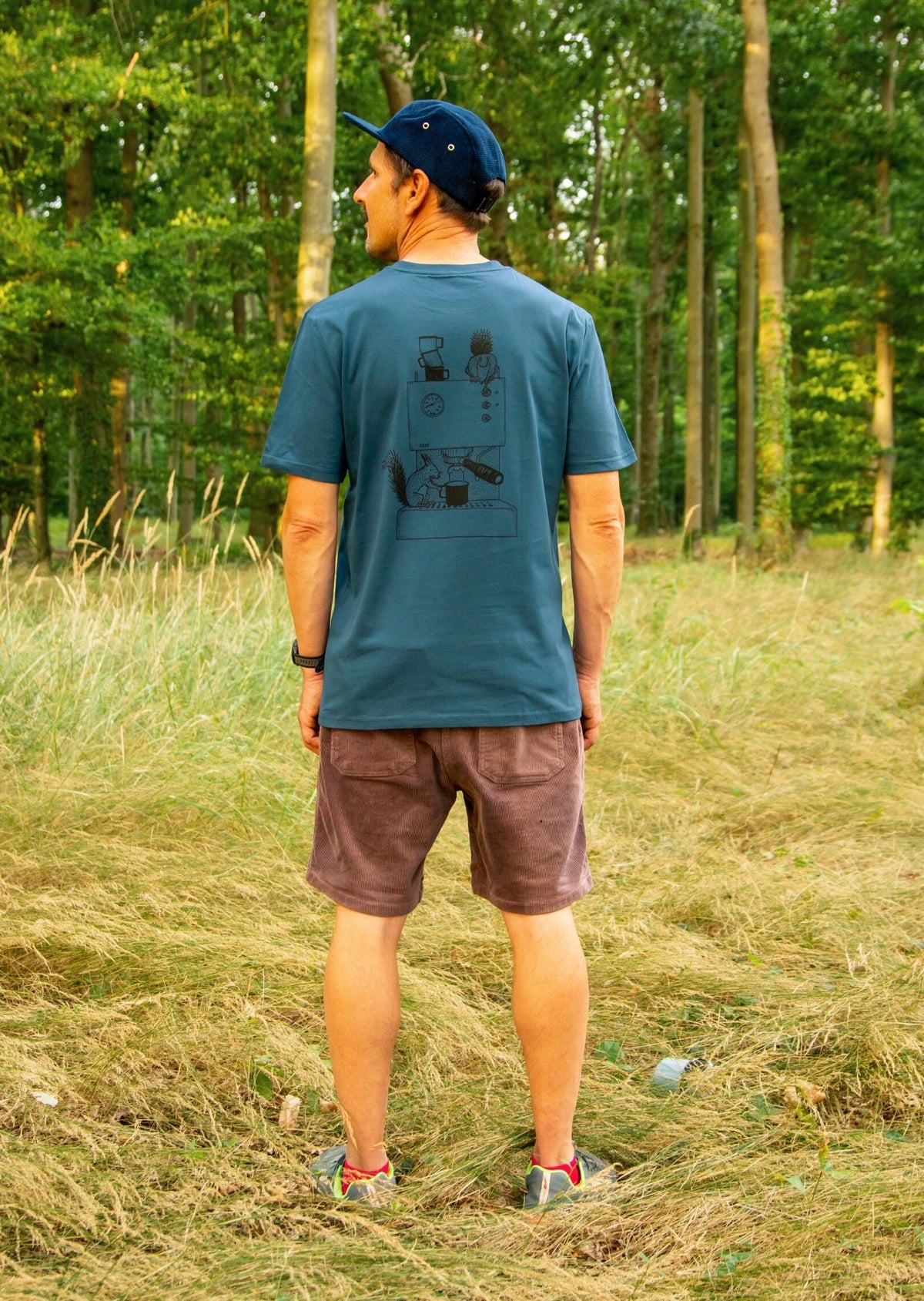 Espresso T-Shirt Herren mit Espressomaschinen-Backprint