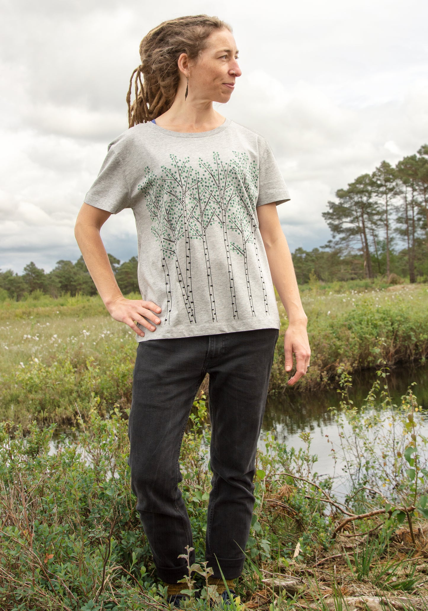 Birken T-Shirt in heather grey XS-XXL