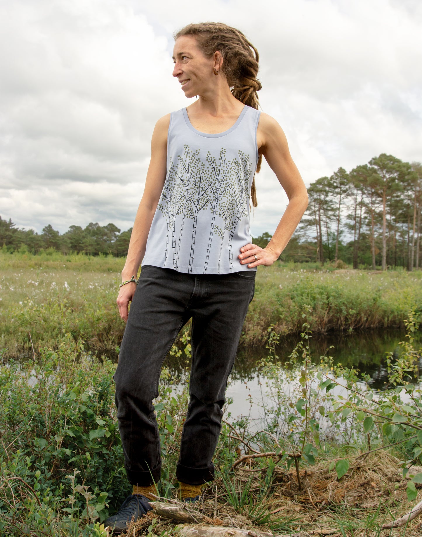 Birken Tank-Top in serene blue XS-XXL