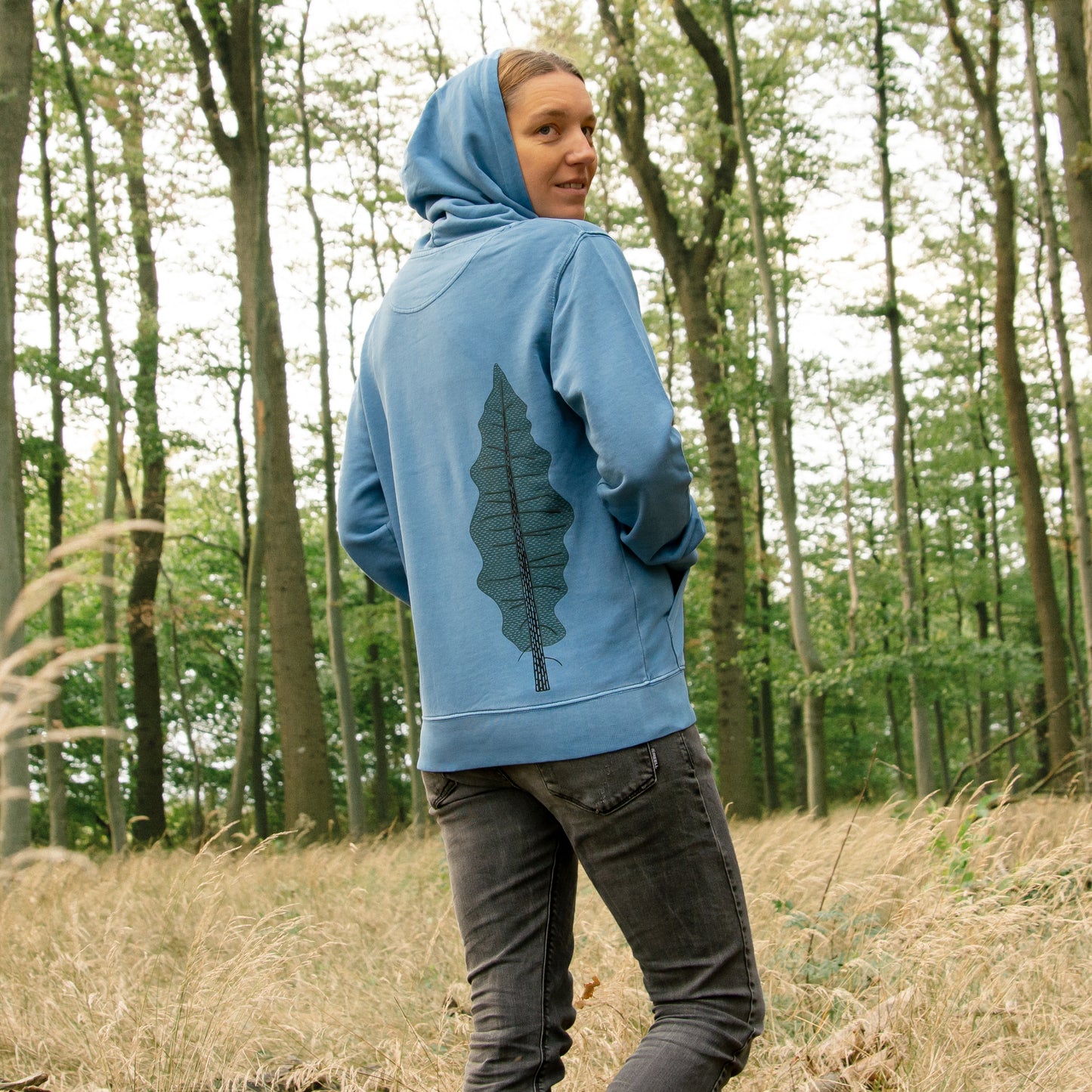 Tanne Hoodie unisex in blau S