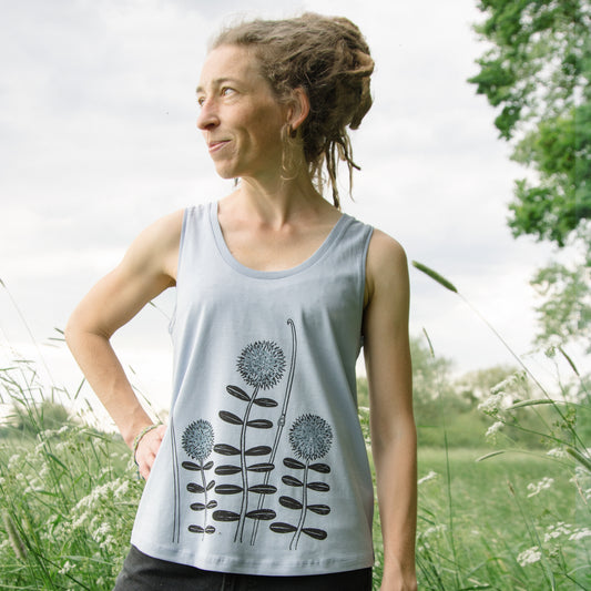 Waldblumen Tank-Top in serene blue XS-XXL