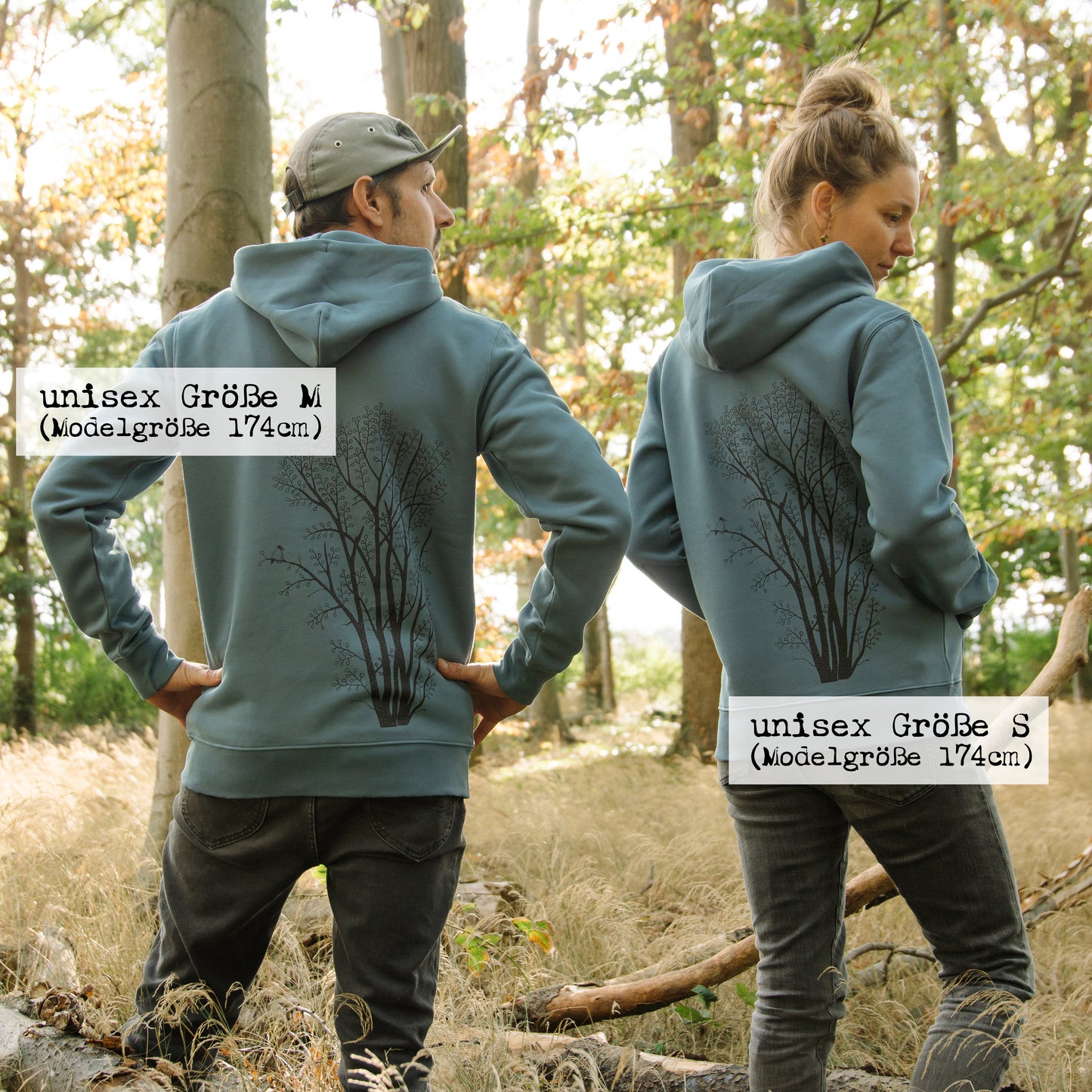 Erle mit Elster Kapuzenjacke unisex in stargazer XXS-XXL