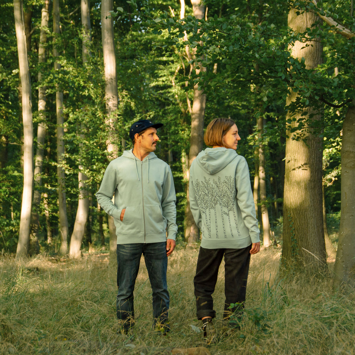 Birken Kapuzenjacke unisex in aloe XS-XXL