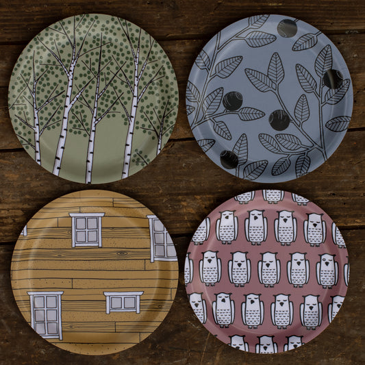 Schwedensommer, 4er Set Coaster / Minitablett ⌀11cm
