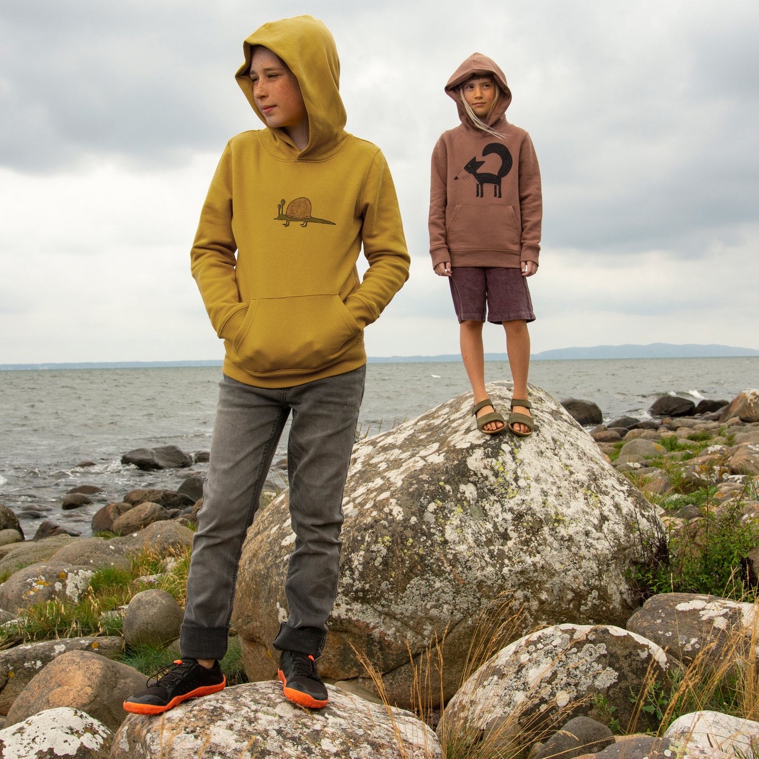 Franzi Fuchs Kinder hoodie / Pullover Fuchs Kinder in caramel –