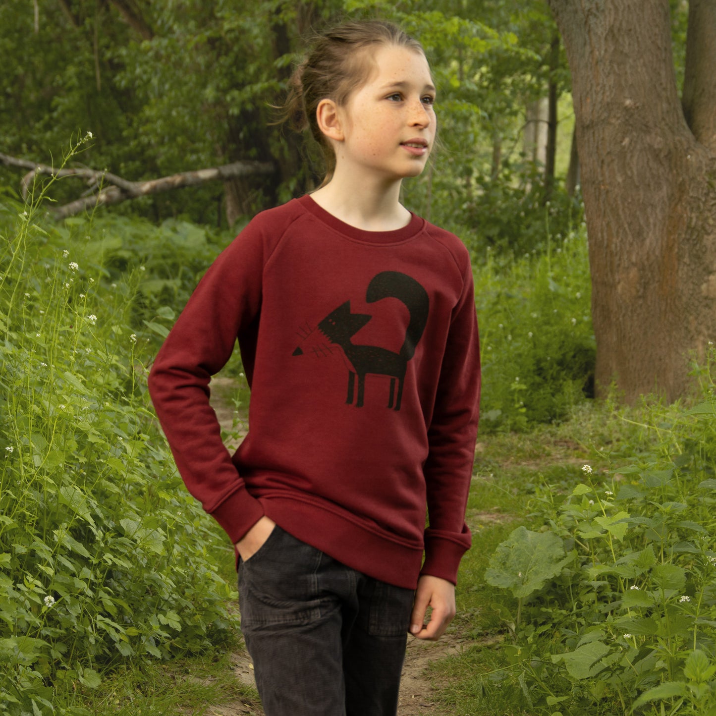 Pullover kinder in weinrot