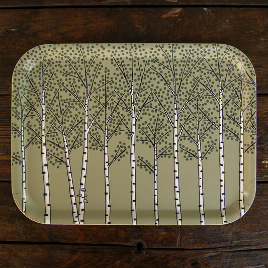Birken, kleines Tablett 27x20cm
