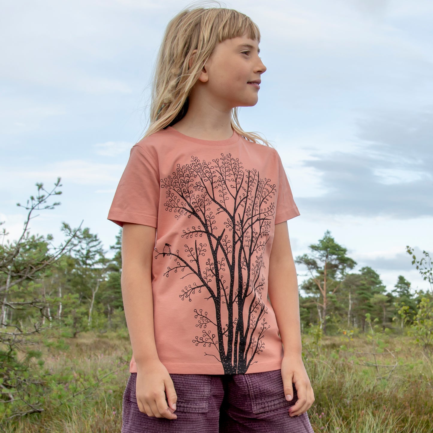 Erle mit Elster T-Shirt in rose clay