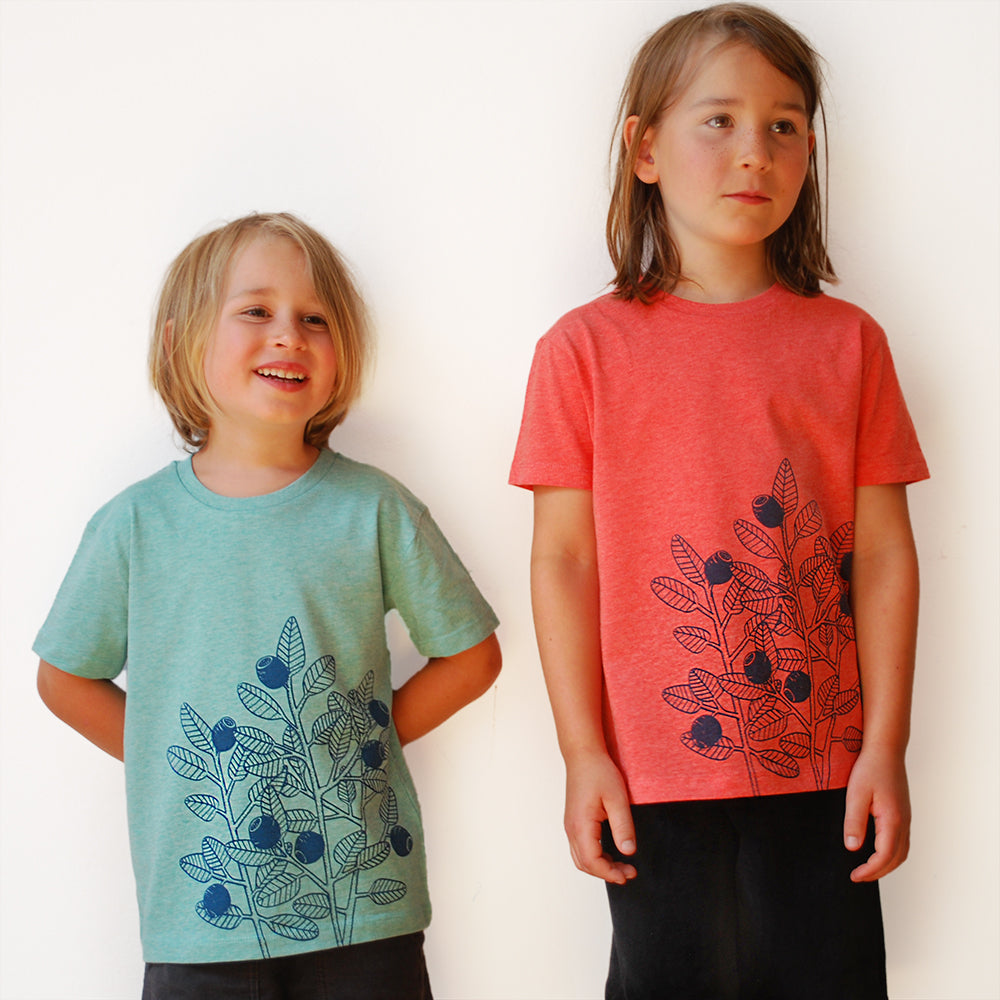 Blaubeer T-Shirt in mid heather green 98-128
