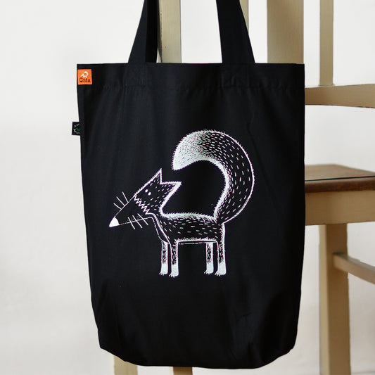 bio baumwolle einkaufstasche fuchs