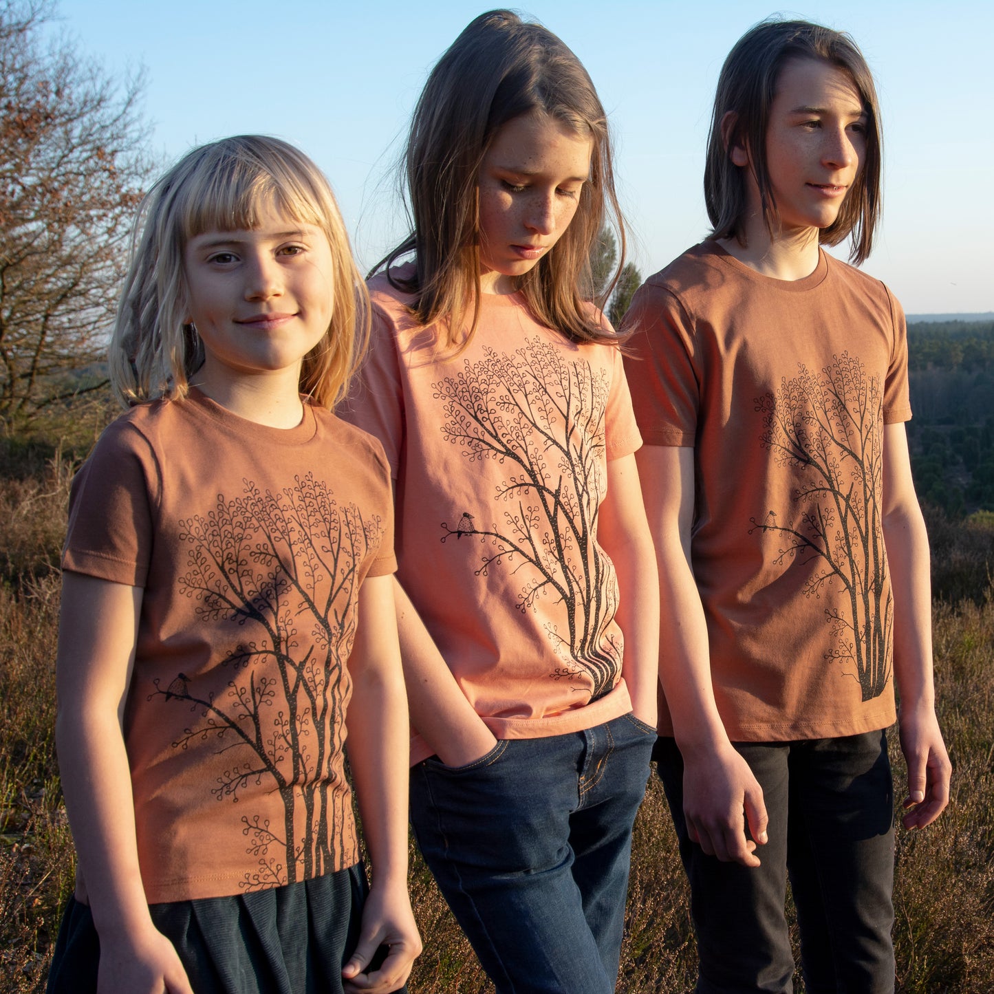 Erle mit Elster T-Shirt in caramel