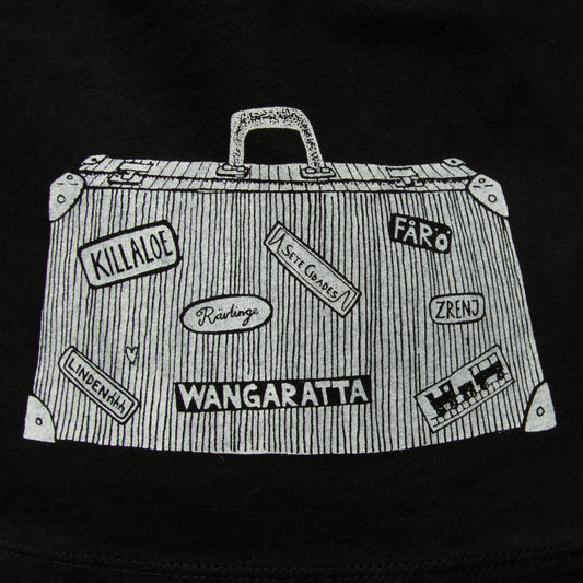 Reisekoffer T-Shirt in schwarz