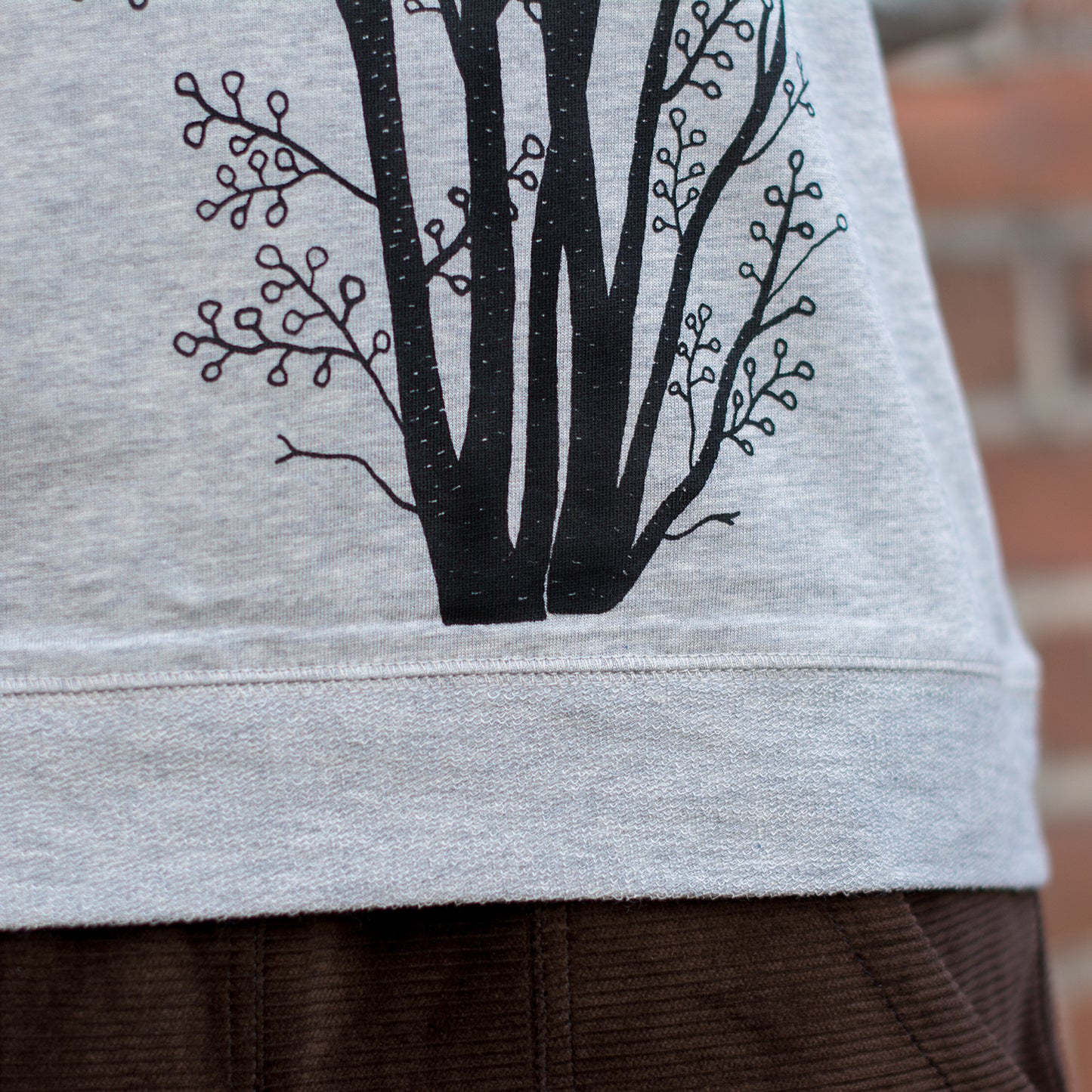 leichter Pulli Erle mit Elster heather grey S