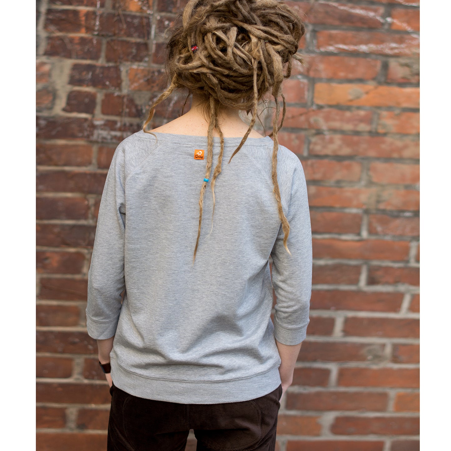 leichter Pulli Erle mit Elster heather grey S