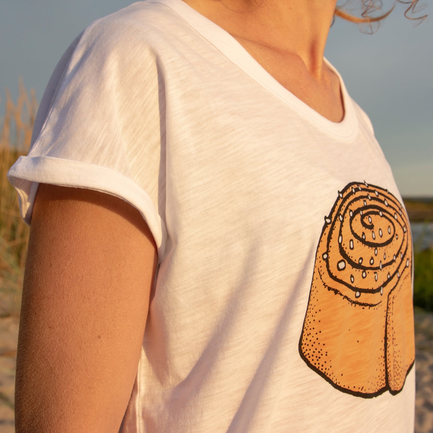 Zimtschnecken T-Shirt in weiß XS-L